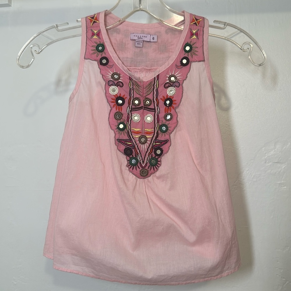 Girls Calypso Pink Blouse Size 6 Girls